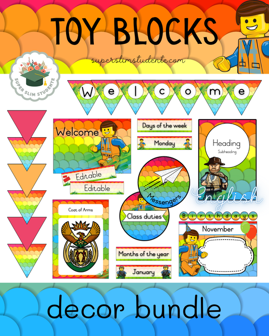 Toy Blocks Theme / Decor Bundle [Choose Language]