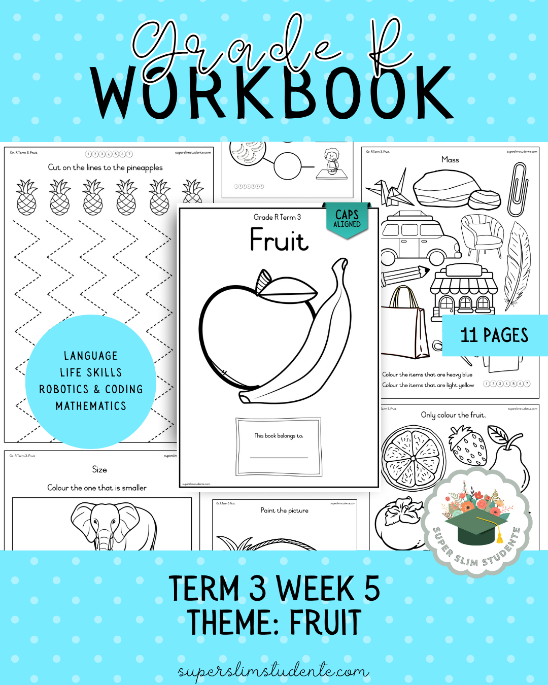Gr. R Term 3 Workbook: Fruit [Choose Language]