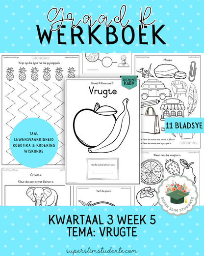 Gr. R Term 3 Workbook: Fruit [Choose Language]