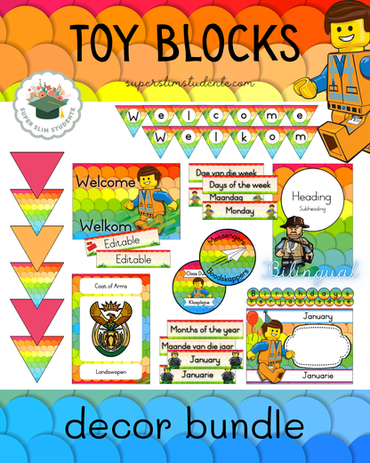 Toy Blocks Theme / Decor Bundle [Choose Language]