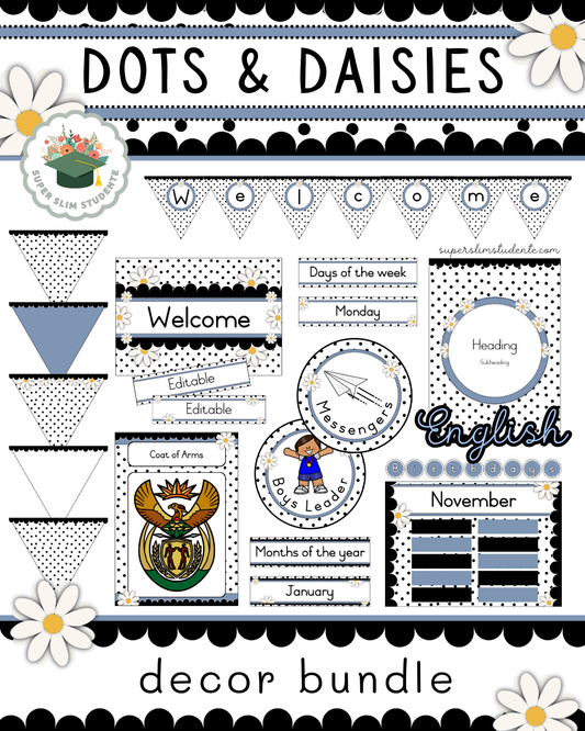 Dots & Daisies Theme / Decor Bundle [Choose Language]