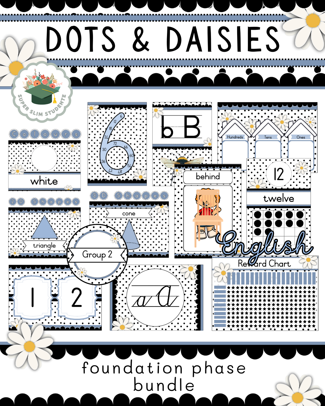 Dots & Daisies Theme / Foundation Phase Bundle [Choose Language]