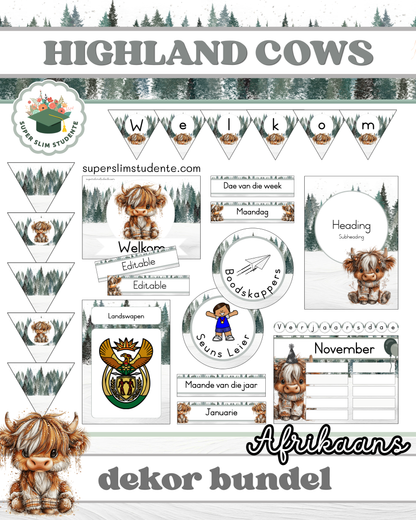 Highland Cows Theme / Decor Bundle [Choose Language]