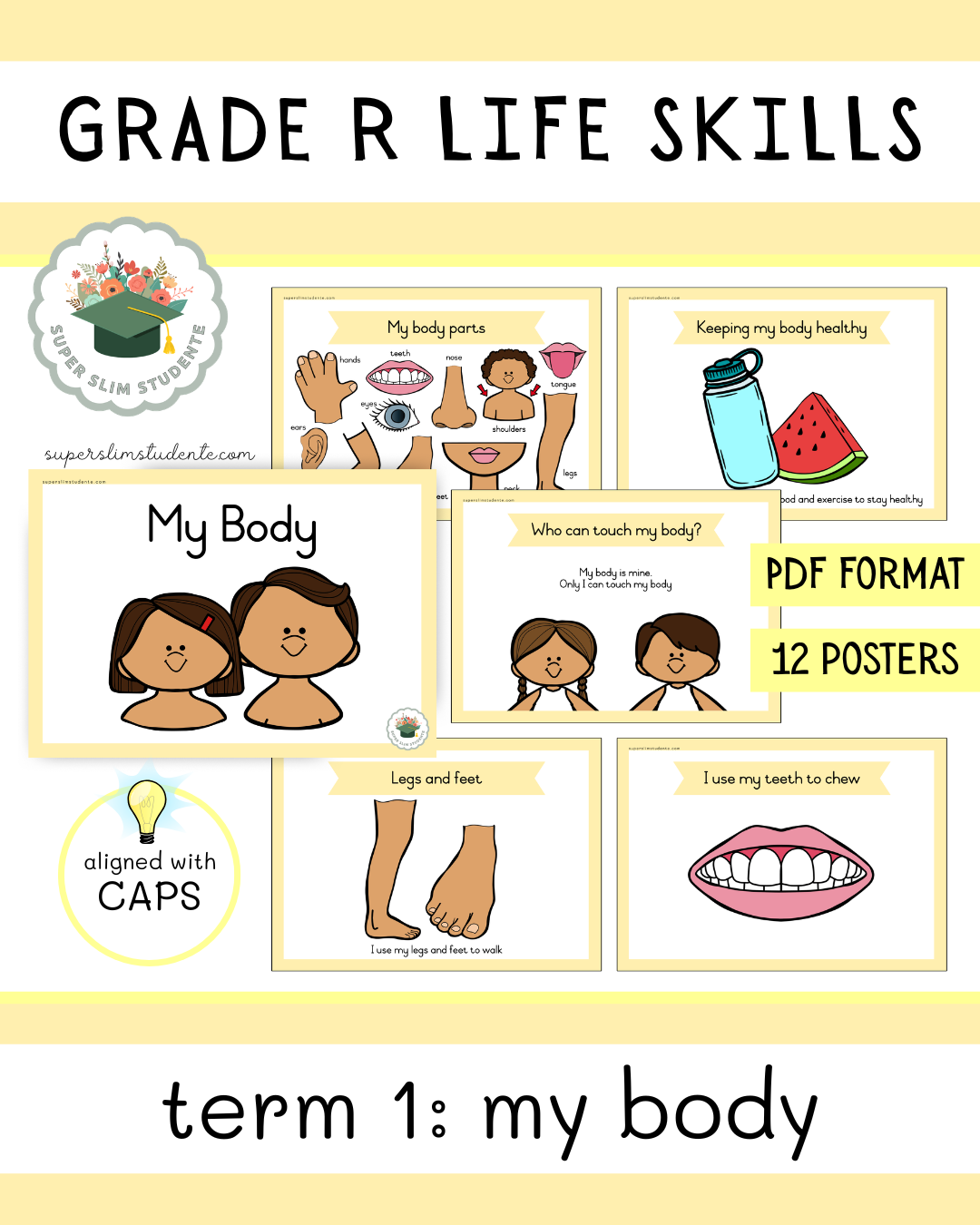 Grade R Term 1: My Body [Choose Language] – Super Slim Studente