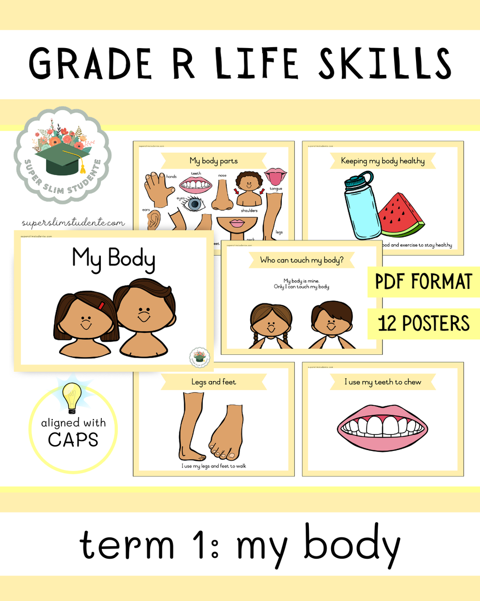 Grade R Term 1: My Body [Choose Language] – Super Slim Studente