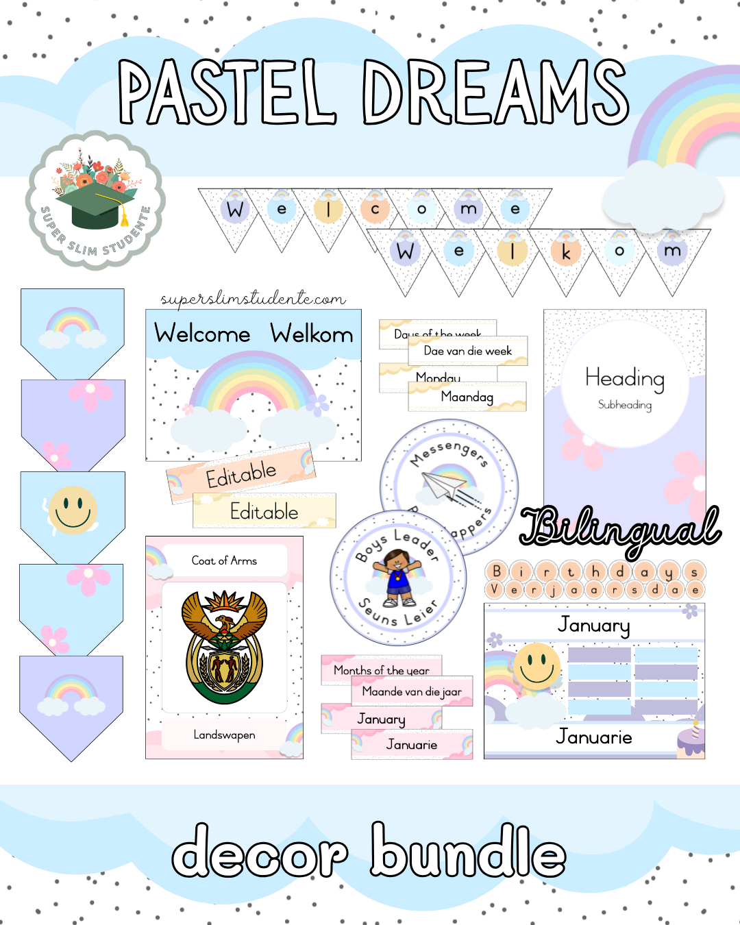 Pastel Dreams Theme / Decor Bundle [Bilingual]