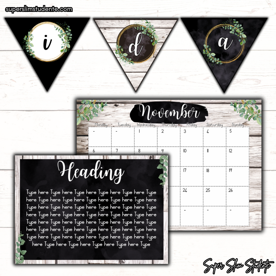 Vintage Wood Classroom Theme (Editable Version)