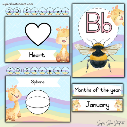 Rainbow Giraffe Classroom Theme (Foundation Phase)