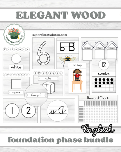 Elegant Wood Theme / Foundation Phase Bundle [Choose Language]