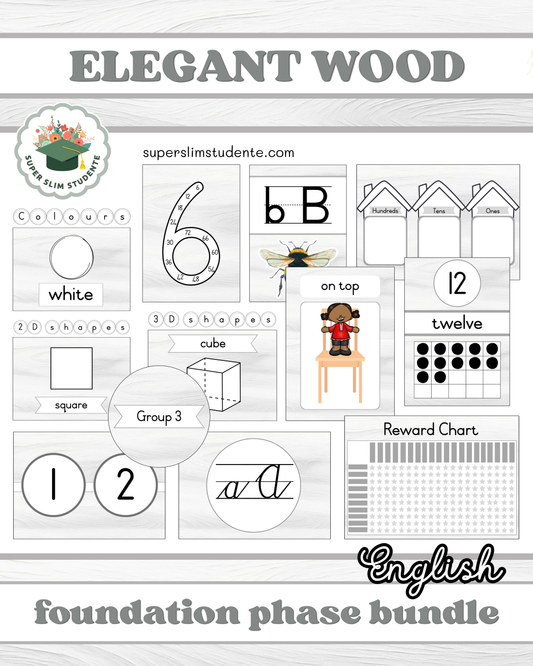 Elegant Wood Theme / Foundation Phase Bundle [Choose Language]