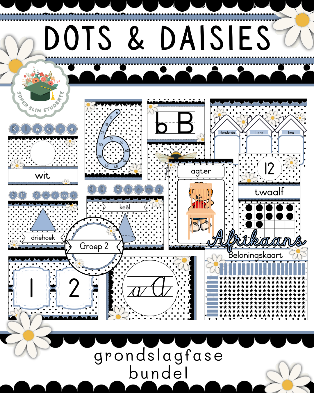 Dots & Daisies Theme / Foundation Phase Bundle [Choose Language]