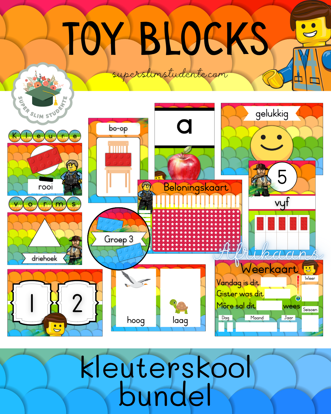 Toy Blocks Theme / Preschool Bundle [Choose Language]