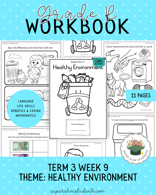 Gr. R Term 3 Workbook: Healthy Environment [Choose Language]