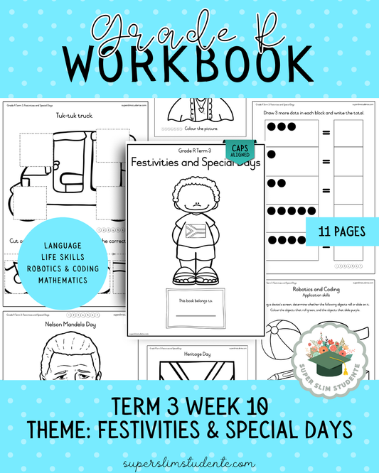 Gr. R Term 3 Workbook: Festivities and Special Days [Choose Language]