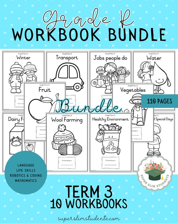 Grade R Term 3: Workbook Bundle [Choose Language] – Super Slim Studente