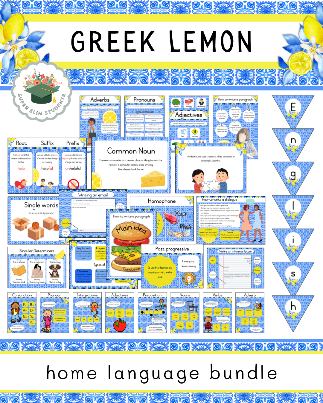 Greek Lemon Theme / English Language Bundle