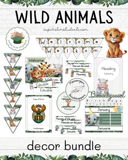 Wild Animals Theme / Decor Bundle [Choose Language]
