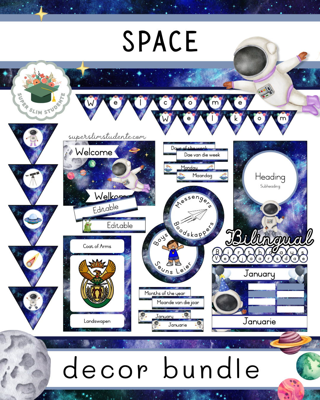Space Theme / Decor Bundle [Choose Language]