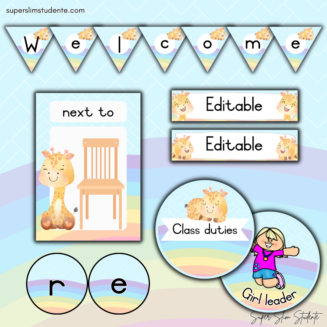 Rainbow Giraffe Classroom Theme (Foundation Phase)