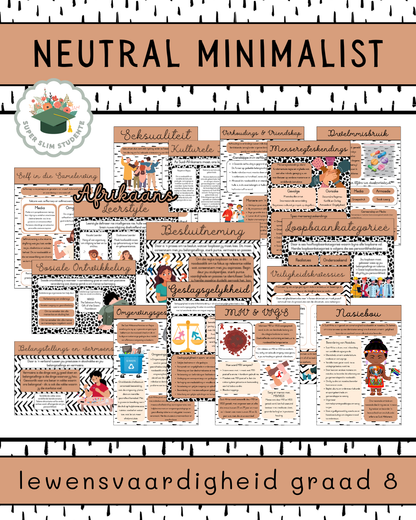 Neutral Minimalist Theme / LS Grade 8 Bundle [Choose Language]