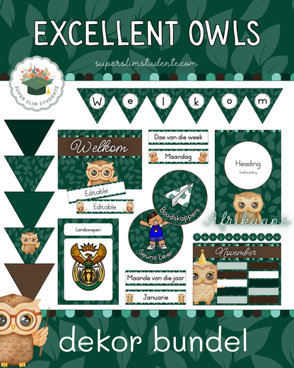 Excellent Owls Theme / Decor Bundle [Choose Language]