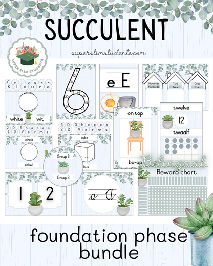 Succulent Theme / Foundation Phase Bundle [Choose Language]