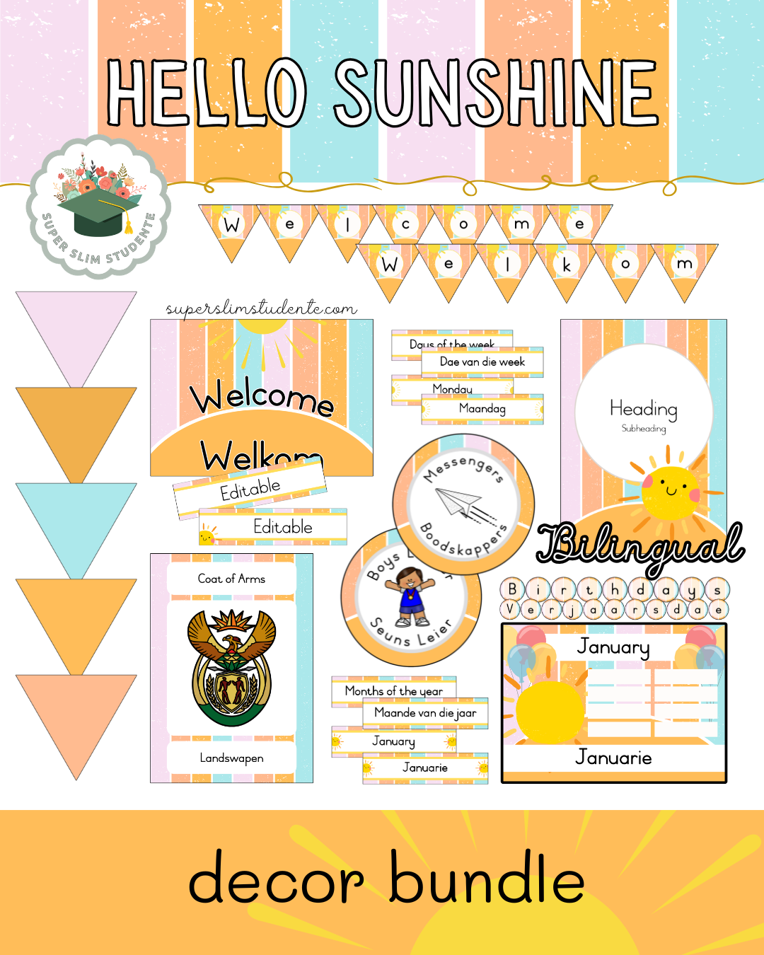 Hello Sunshine Theme / Decor Bundle [Bilingual]