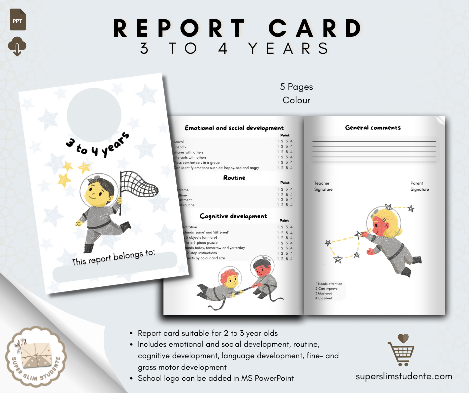 Report Card: 3 to 4 Years [Choose Language]