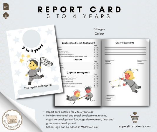 Report Card: 3 to 4 Years [Choose Language]