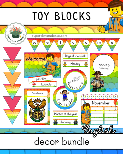 Toy Blocks Theme / Decor Bundle [Choose Language]