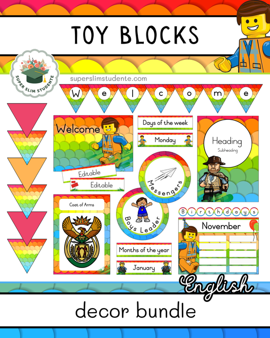 Toy Blocks Theme / Decor Bundle [Choose Language]