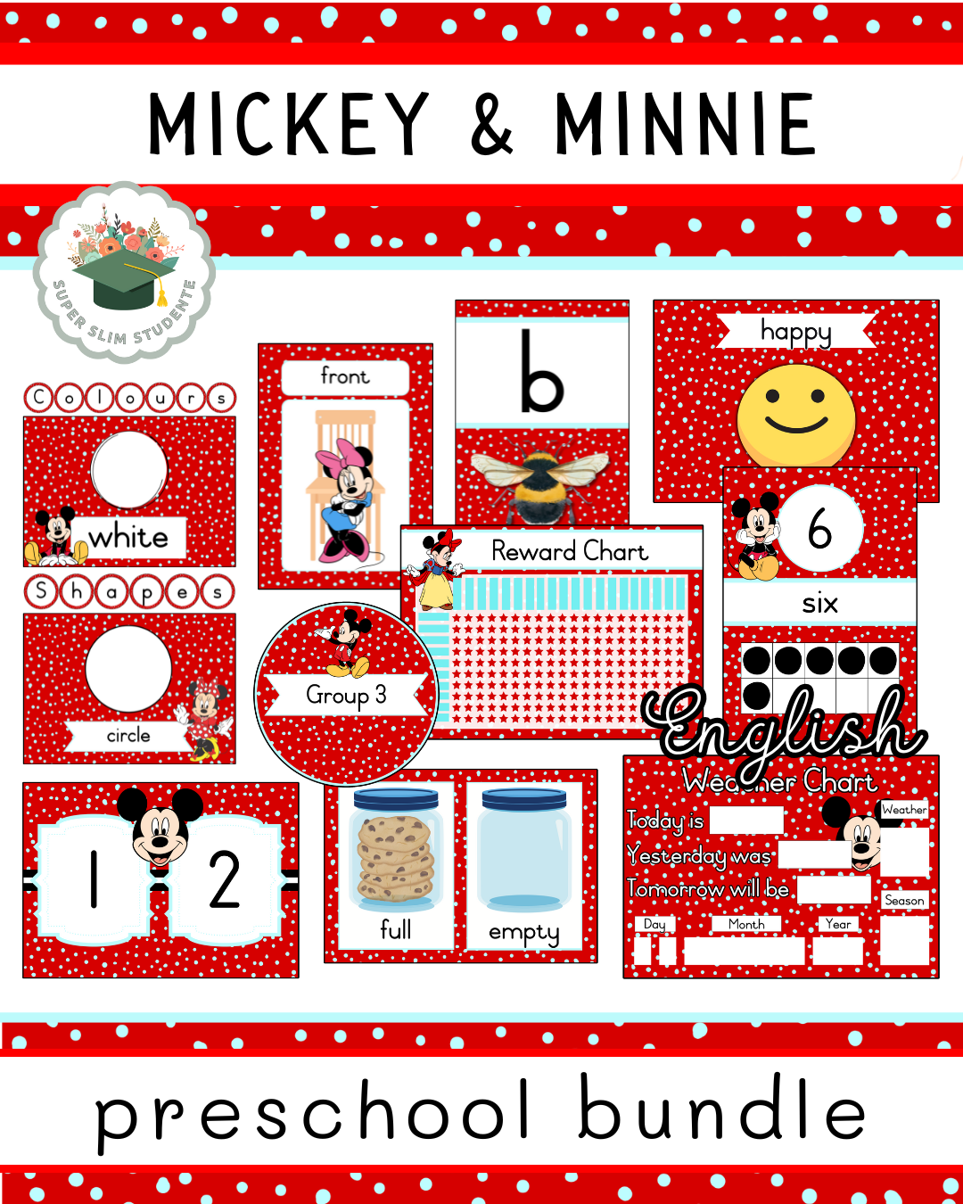 Mickey & Minnie Theme / Preschool Bundle [Choose Language]