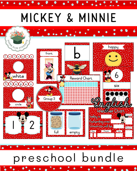 Mickey & Minnie Theme / Preschool Bundle [Choose Language]