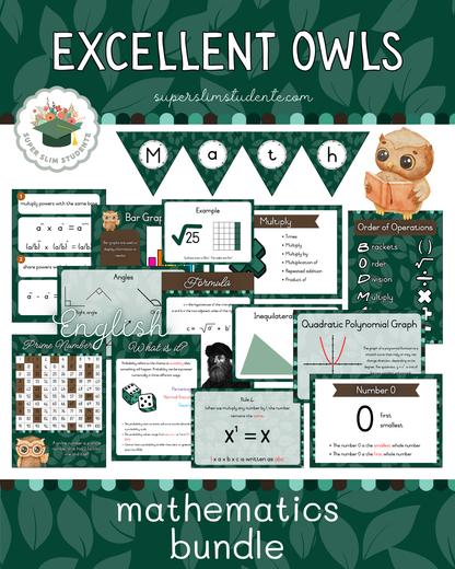 Excellent Owls Theme / Senior Phase Mathematics Bundle [Choose Language]