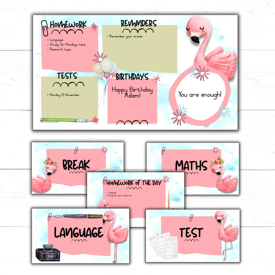 Flamingo Classroom Theme (Editable Version)