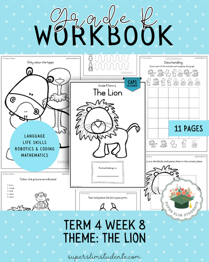 Gr. R Term 4 Workbook: The Lion [Choose Language]