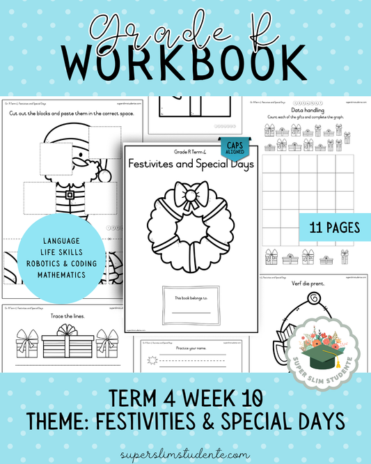Gr. R Term 4 Workbook: Festivities and Special Days [Choose Language]