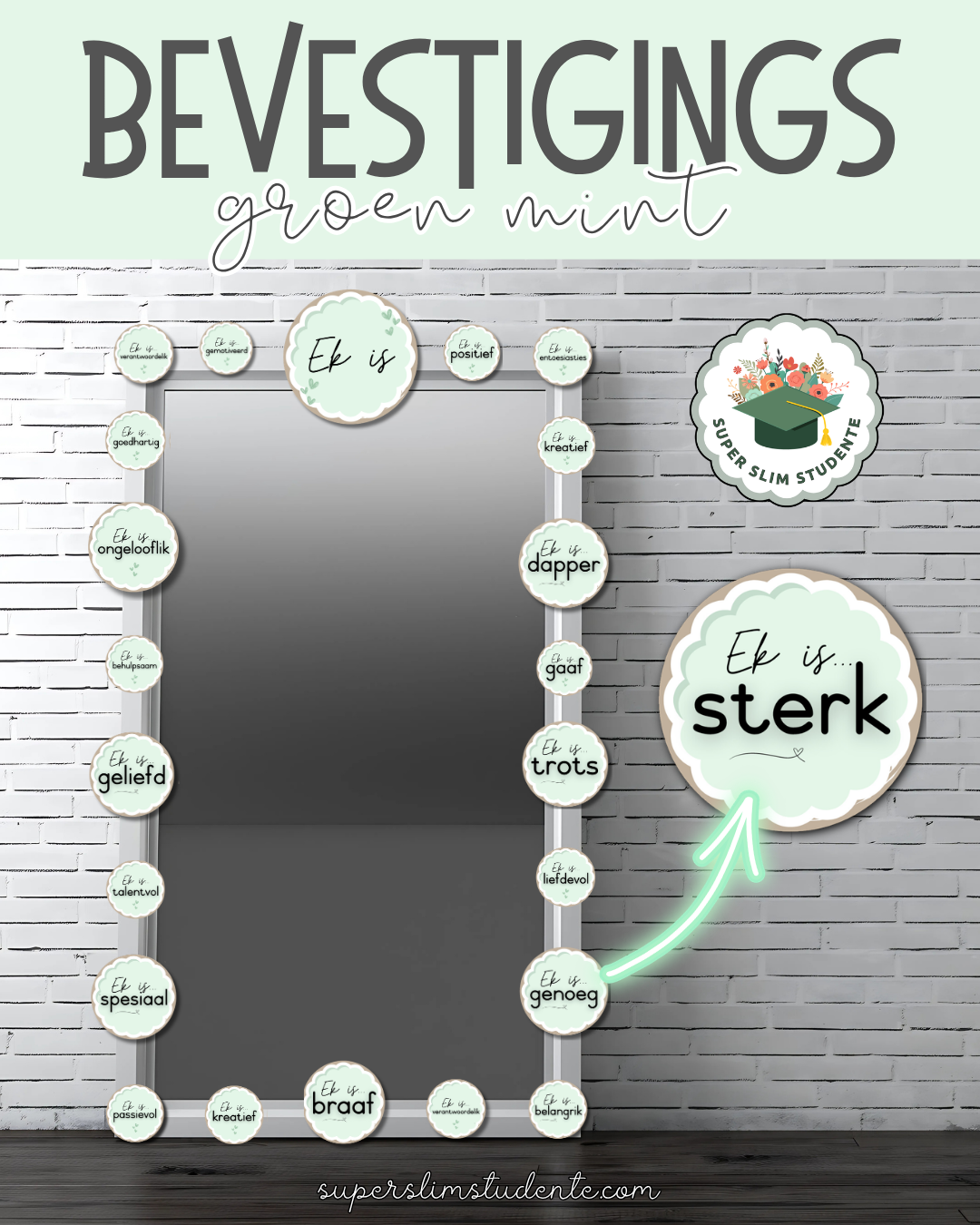 Affirmations: Green Mint Theme [Choose Language]