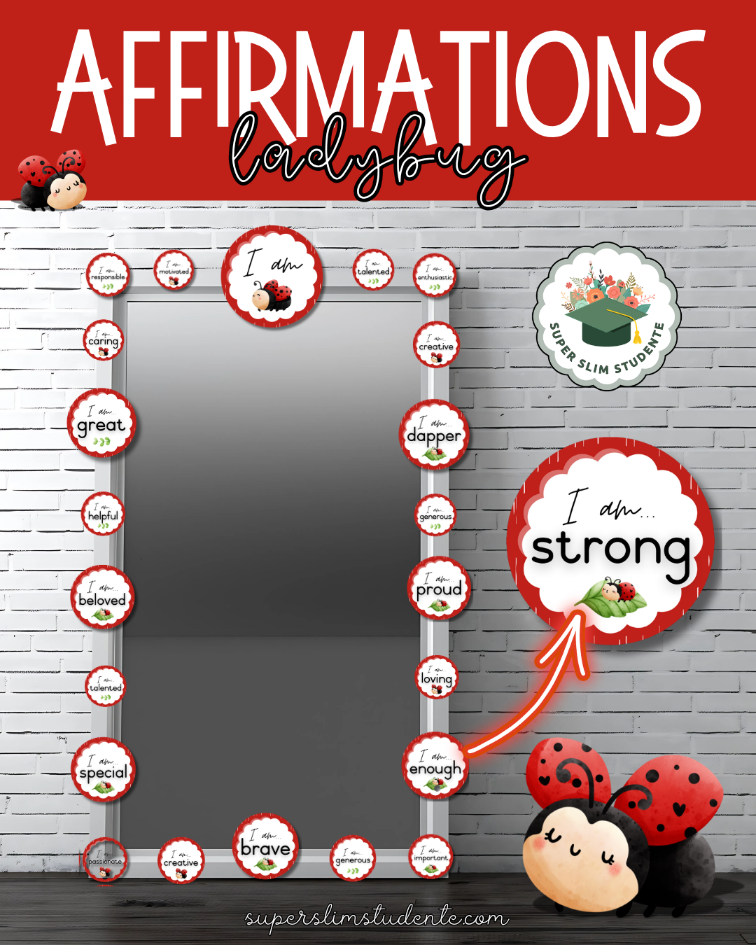 Affirmations: Ladybug Theme [Choose Language]