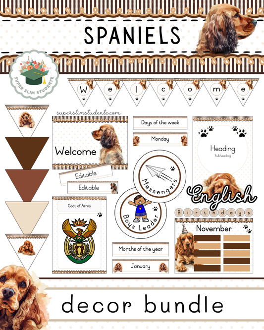 Spaniels Theme / Decor Bundle [Choose Language]