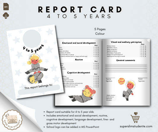 Report Card: 4 to 5 Years [Choose Language]
