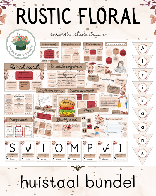 Rustic Floral Theme Bundle / Afrikaans Huistaal