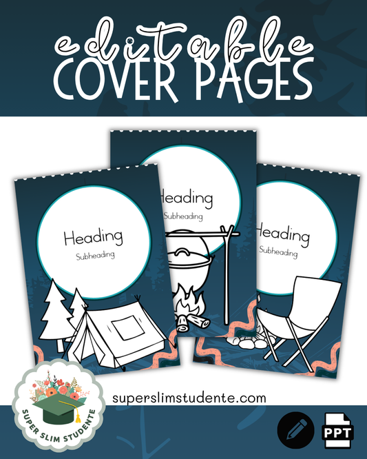 Editable Cover Pages / Camping Theme