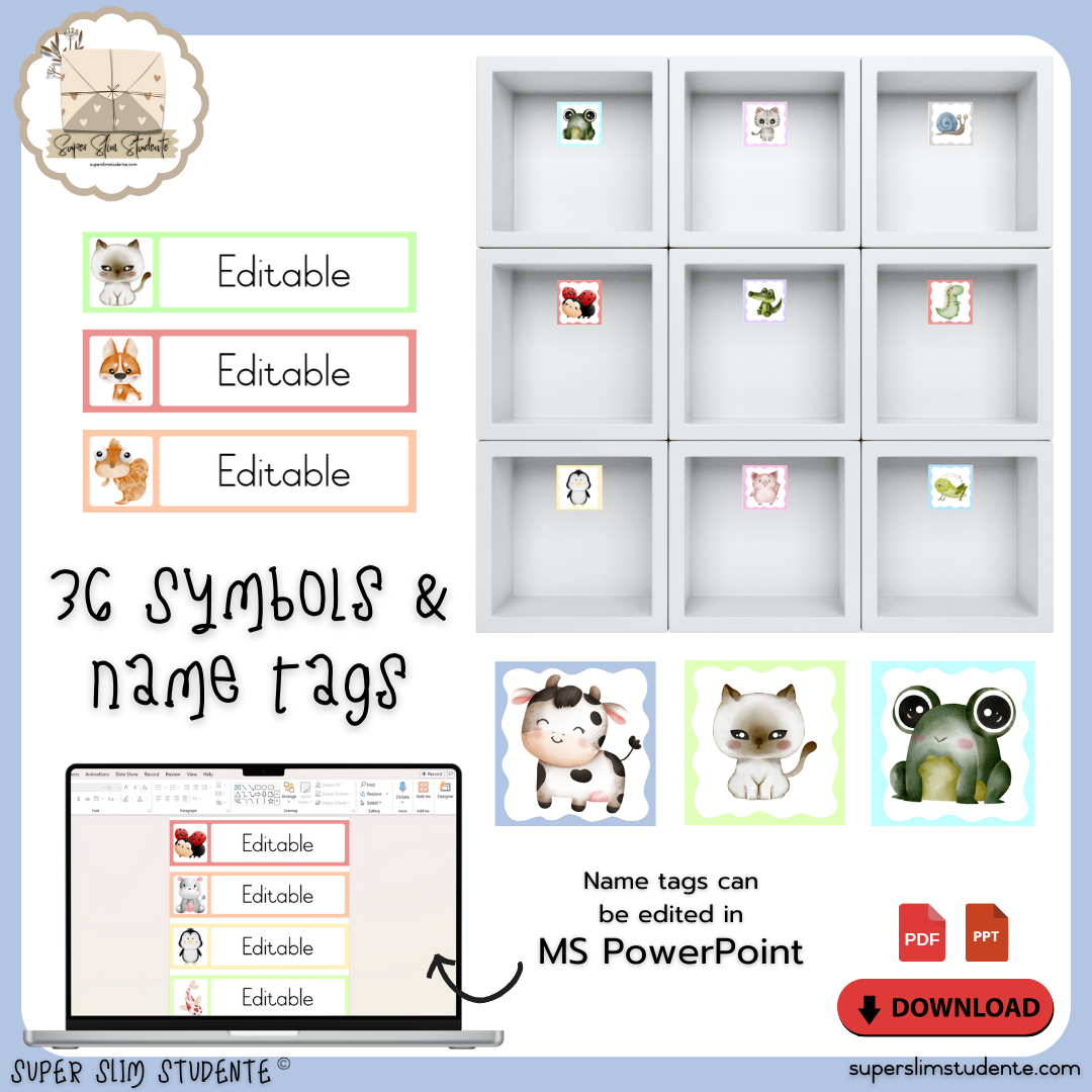 Function Name Tags Symbols and Editable Name Tags – Super Slim Studente