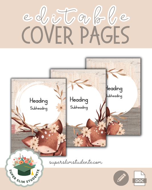 Editable Cover Pages / Neutral Deer Theme