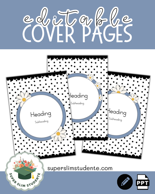 Editable Cover Pages / Dots & Daisies Theme
