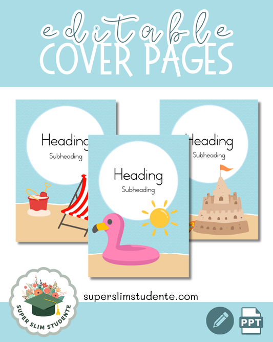 Editable Cover Pages / Beachy Brilliance Theme
