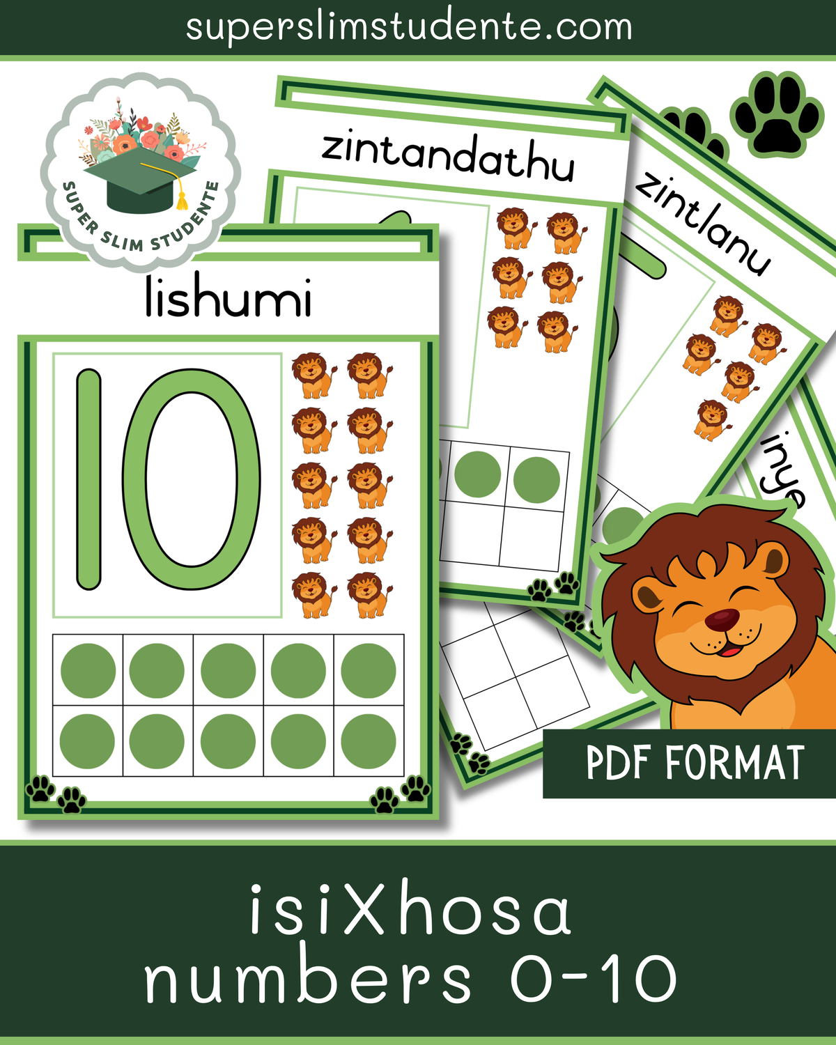 isiXhosa Numbers 0-10 [Wild Animal Theme]