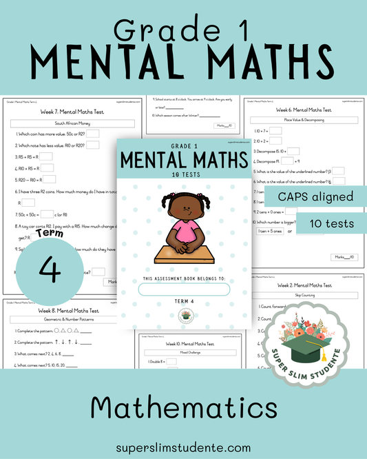 Gr. 1 Mental Maths Tests [Term 4]
