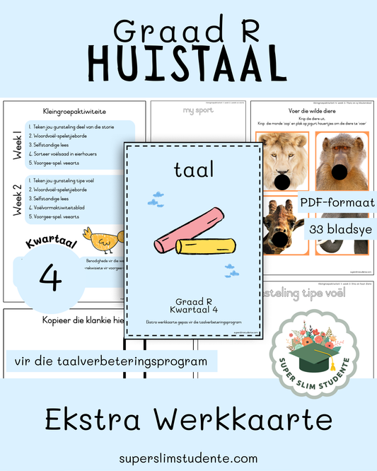 Gr. R Taalverbeteringsprogram: Ekstra Werkkaarte [Kwartaal 4]